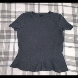 JCrew peplum charcoal top